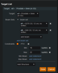  IMPT Beam Sets